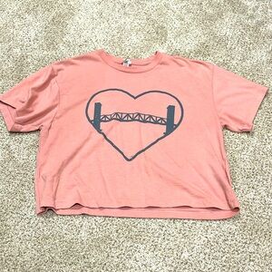 Peach-Colored Bridge Cropped Shirt